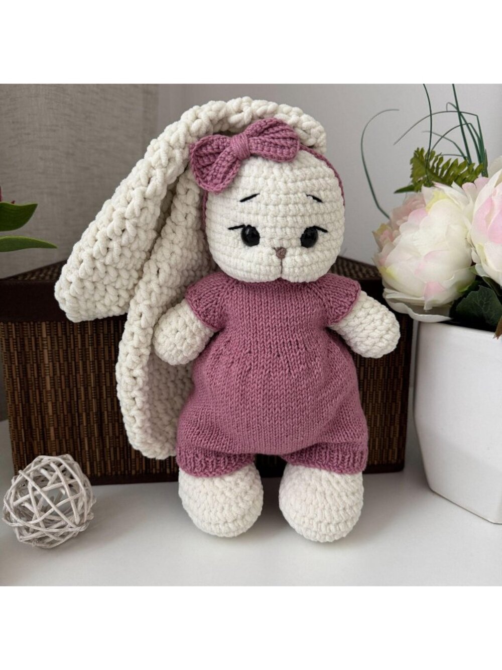Handmade Crochet Bunny Toy | Amigurumi Rabbit Nursery Decor